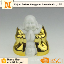 Bañado en oro de cerámica Buda para la decoración del hogar